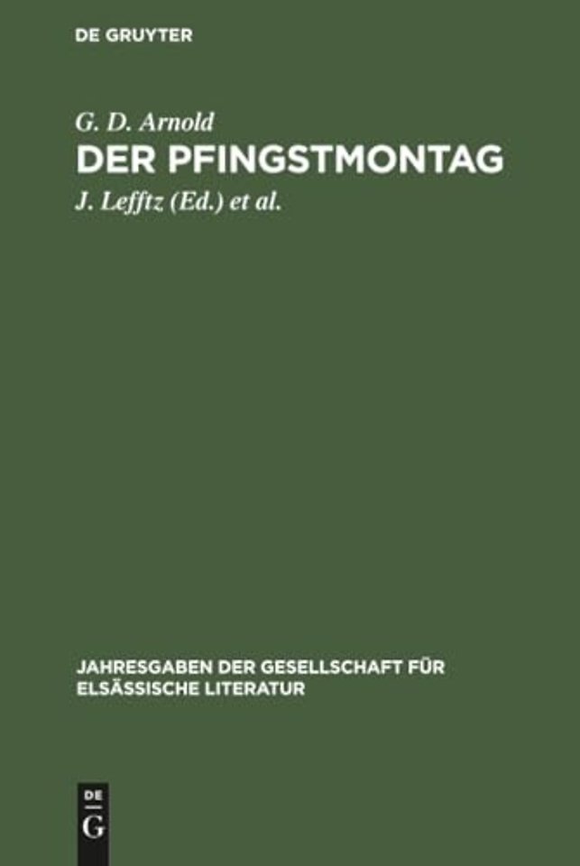 Der Pfingstmontag – Lustspiel in Straβburger Mundart