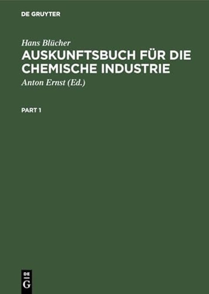 Auskunftsbuch für die chemische Industrie