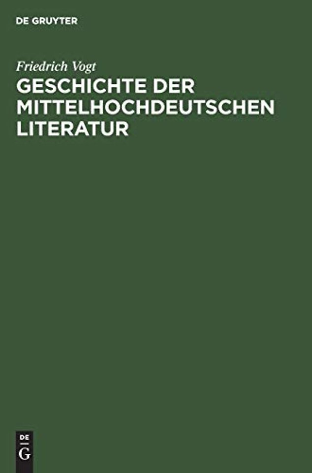 Geschichte der mittelhochdeutschen Literatur