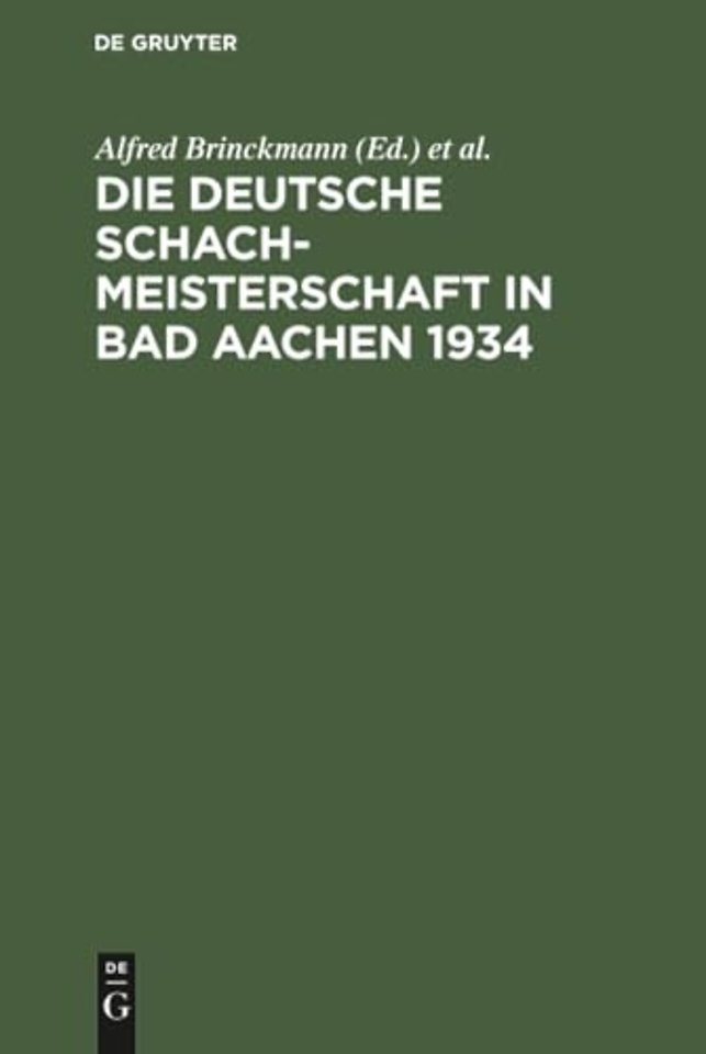 Die Deutsche Schachmeisterschaft in Bad Aachen 1934