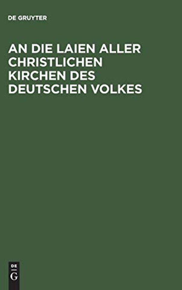 An die Laien aller christlichen Kirchen des deutschen Volkes