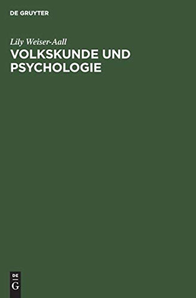 Volkskunde und Psychologie – Eine Einführung