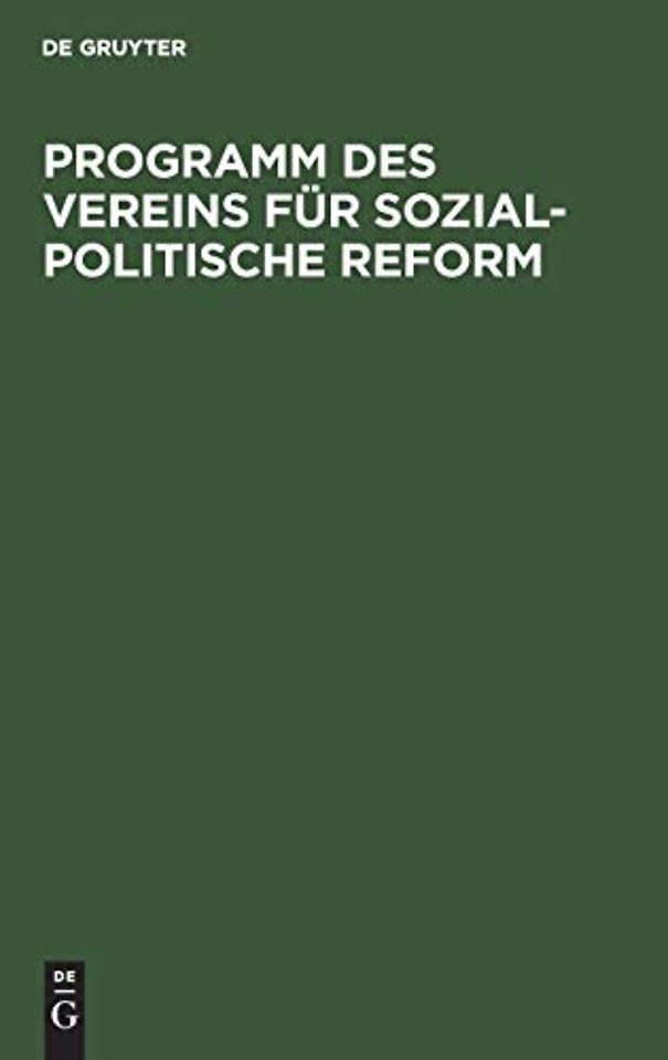 Programm des Vereins fur sozial-politische Reform