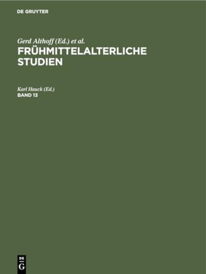 Fruhmittelalterliche Studien