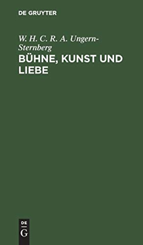 Bühne, Kunst und Liebe – Novelle