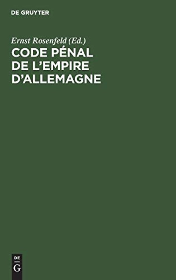 Code penal de l'Empire d'Allemagne
