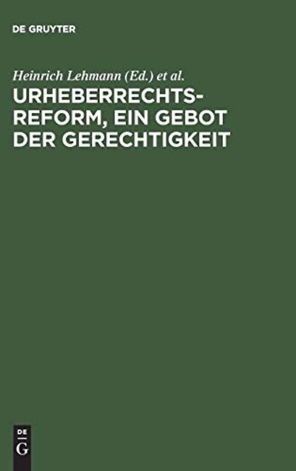 Urheberrechtsreform, ein Gebot der Gerechtigkeit