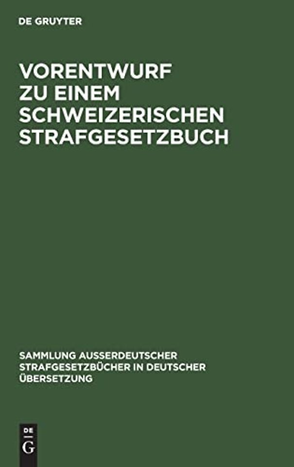 Vorentwurf zu einem Schweizerischen Strafgesetzb – (April 1908.)