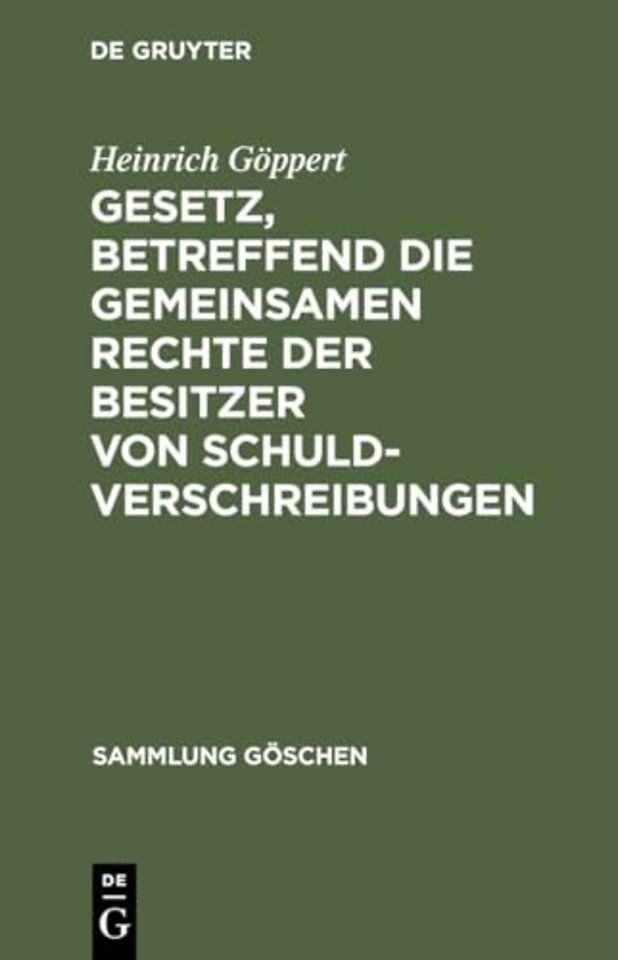 Gesetz, betreffend die gemeinsamen Rechte der Be – Vom 4. Dezember 1899 ; Text–Ausgabe mit Anmerkungen und Sachregister