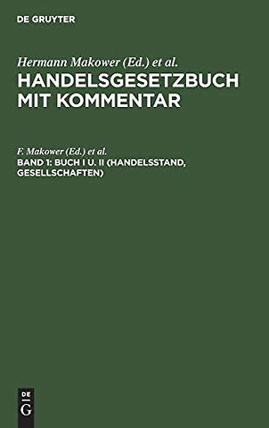 Buch I u. II (Handelsstand, Gesellschaften)