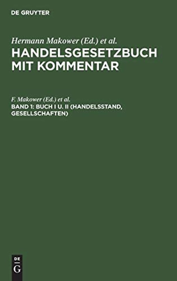 Buch I u. II (Handelsstand, Gesellschaften)