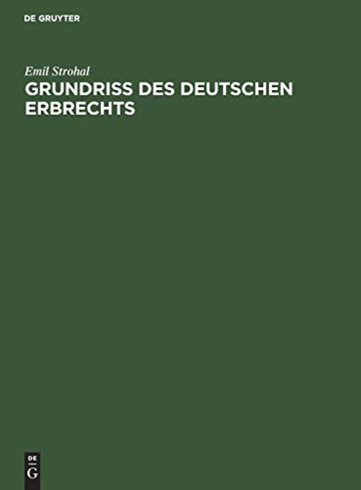 Grundriß des deutschen Erbrechts