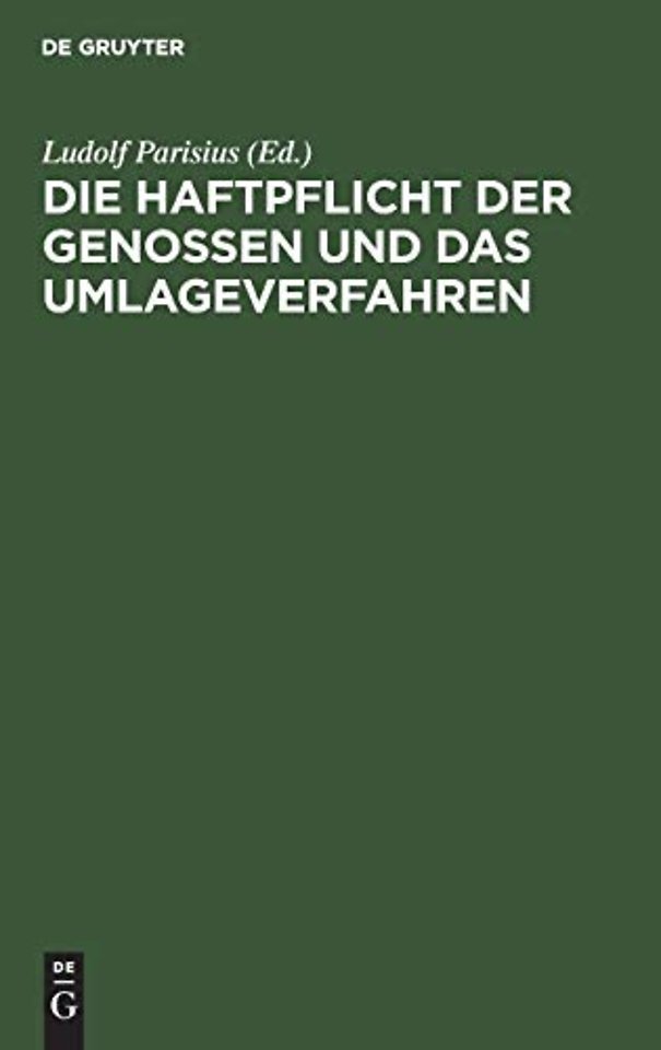 Die Haftpflicht Der Genossen Und Das Umlageverfahren