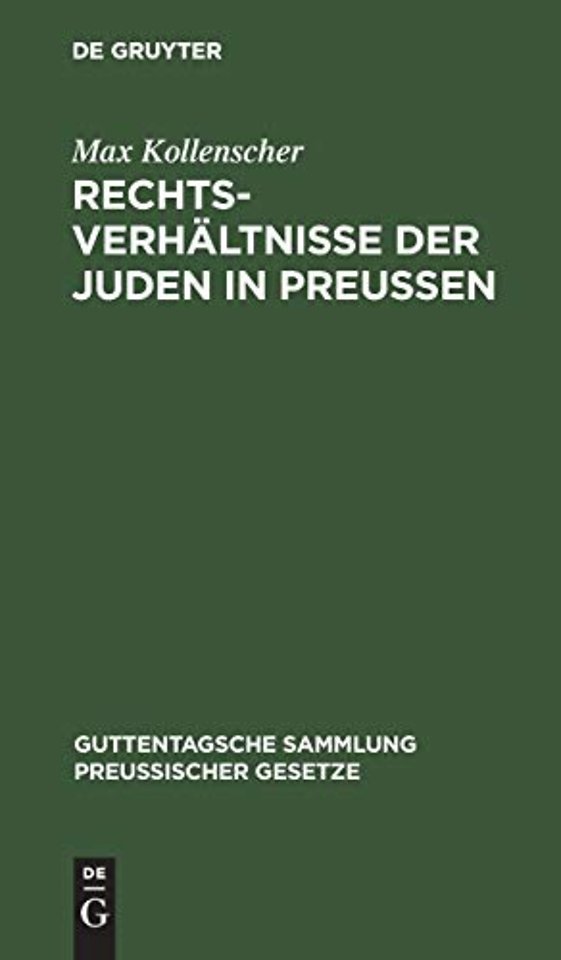 Rechtsverhältnisse der Juden in Preuβen