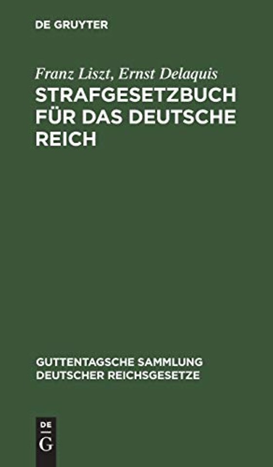 Strafgesetzbuch Fur Das Deutsche Reich