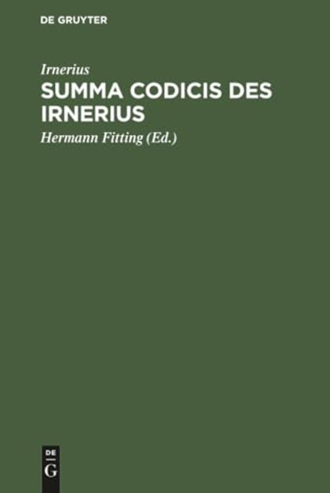 Summa codicis des Irnerius