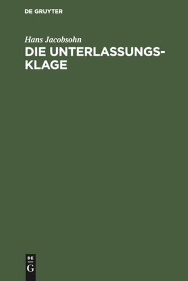 Die Unterlassungsklage