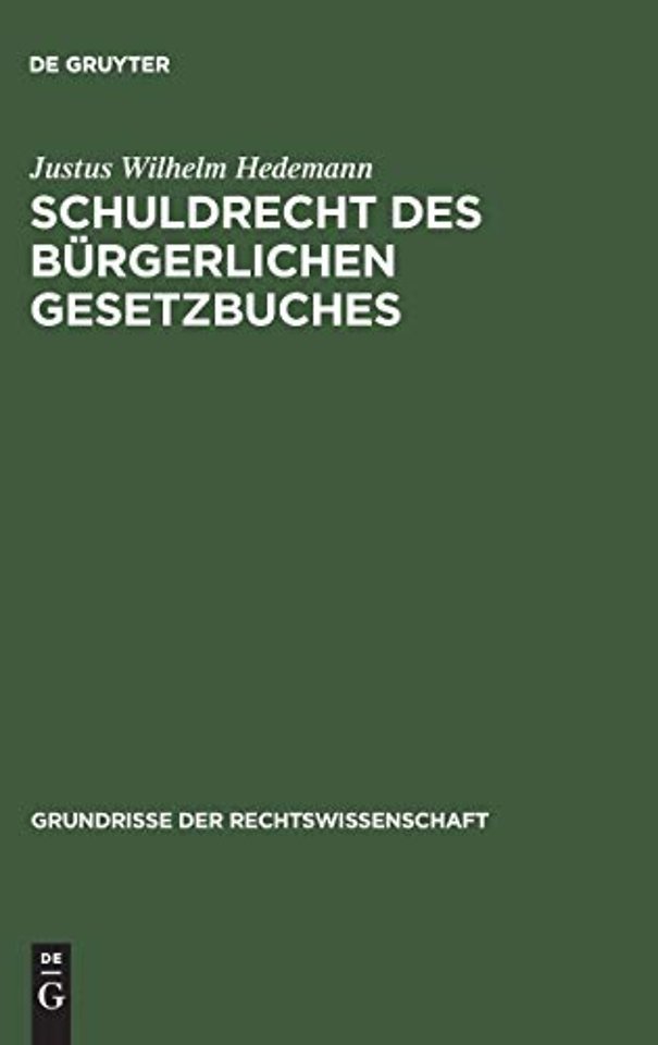 Schuldrecht des Burgerlichen Gesetzbuches
