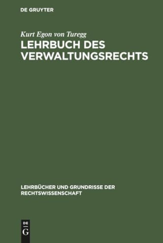 Lehrbuch Des Verwaltungsrechts