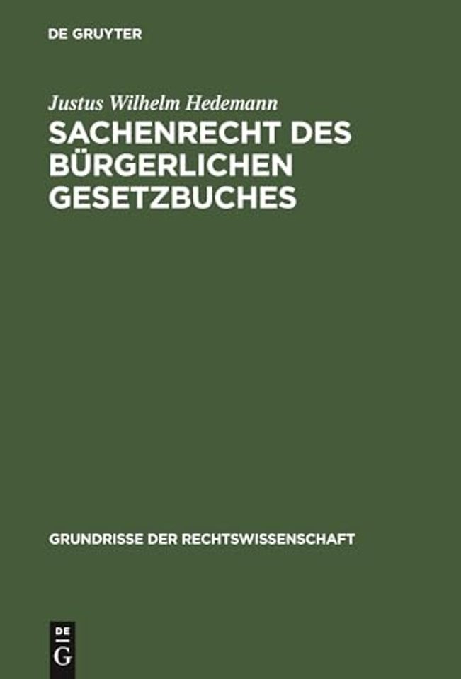 Sachenrecht des Burgerlichen Gesetzbuches