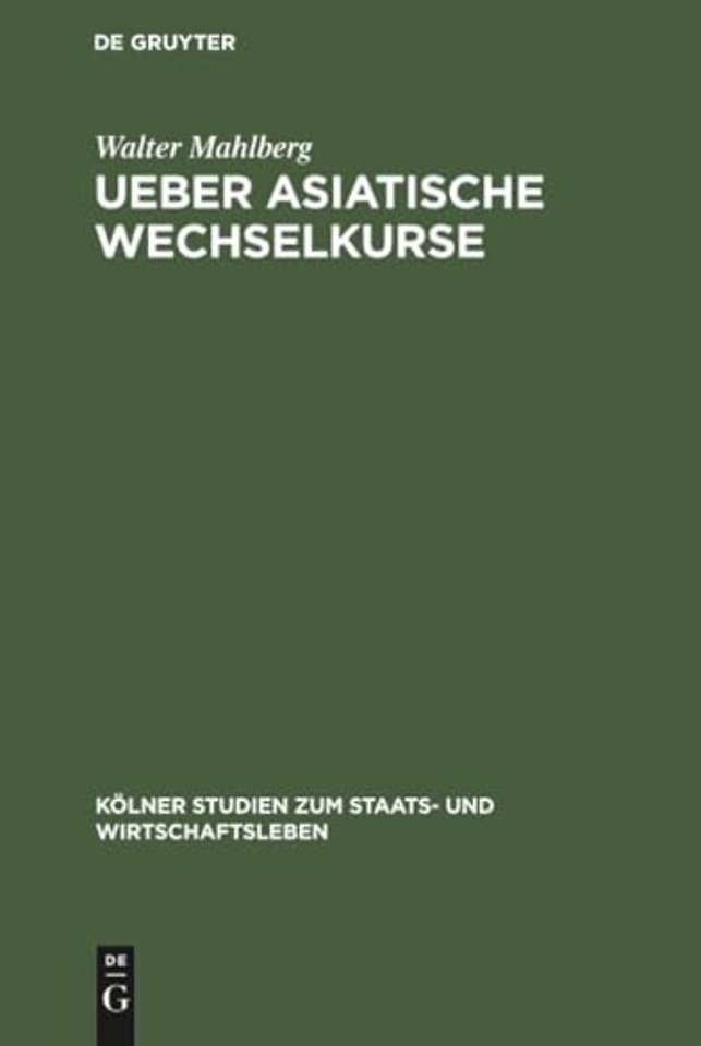 Ueber asiatische Wechselkurse