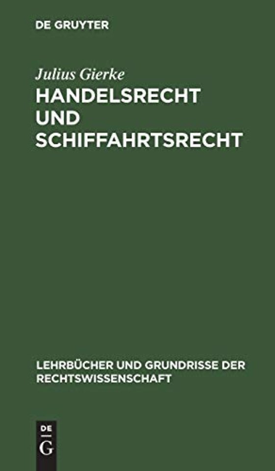 Handelsrecht Und Schiffahrtsrecht