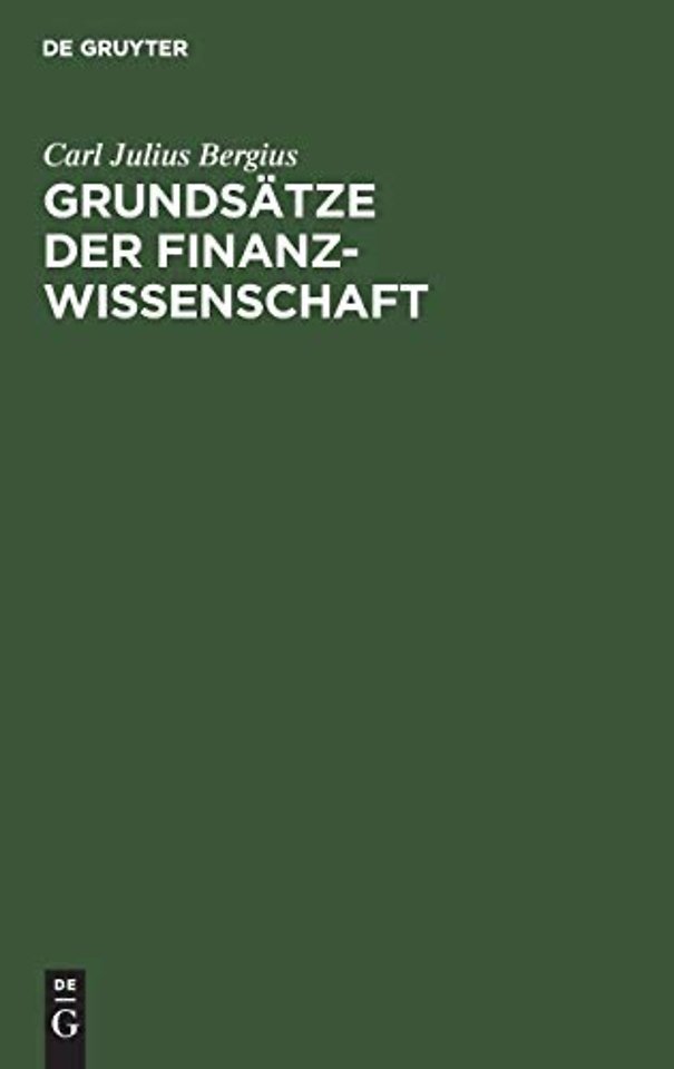 Grundsatze der Finanzwissenschaft