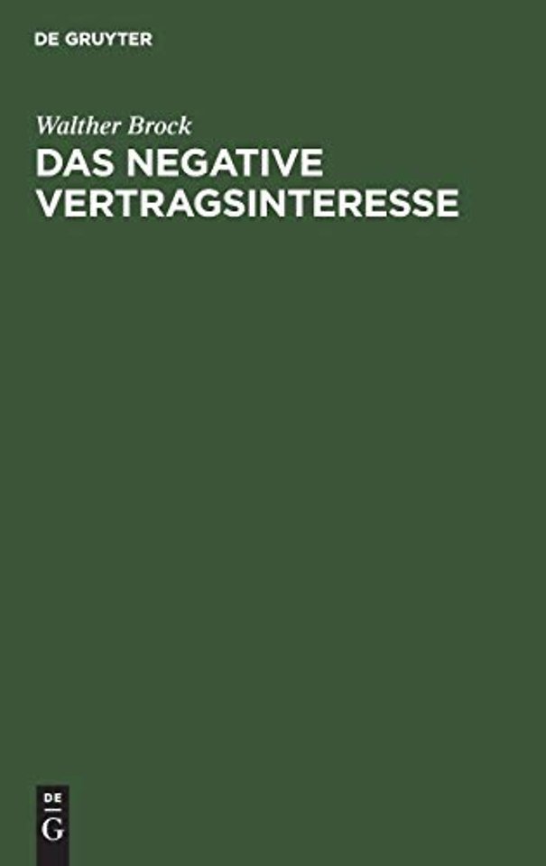 Das negative Vertragsinteresse