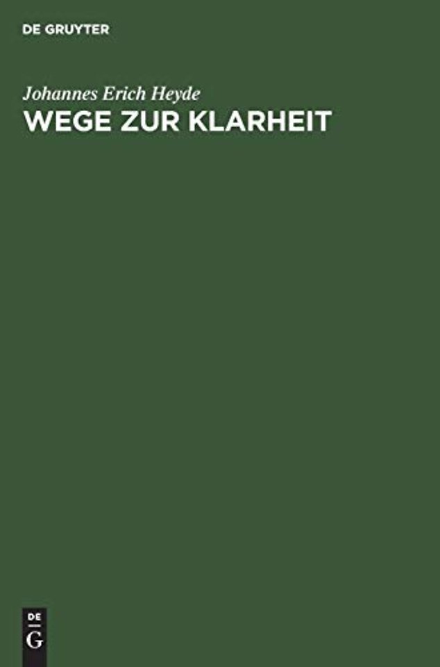 Wege zur Klarheit – Gesammelte Aufsätze