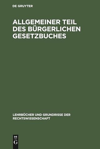 Allgemeiner Teil des Bürgerlichen Gesetzbuches