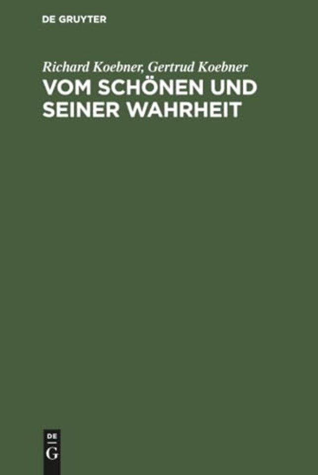 Vom Schonen und seiner Wahrheit