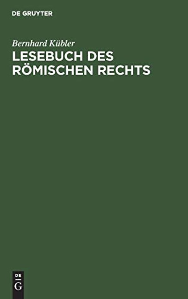 Lesebuch des romischen Rechts