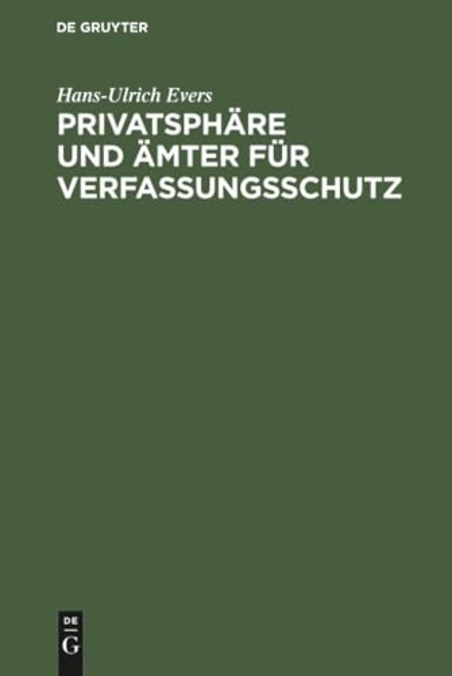 Privatsphare und Amter fur Verfassungsschutz