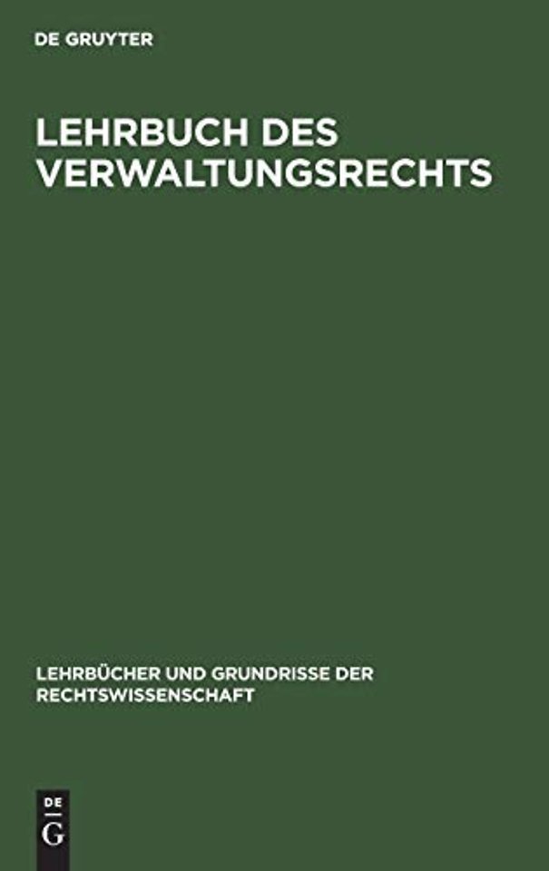 Lehrbuch Des Verwaltungsrechts