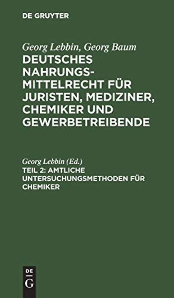 Amtliche Untersuchungsmethoden für Chemiker