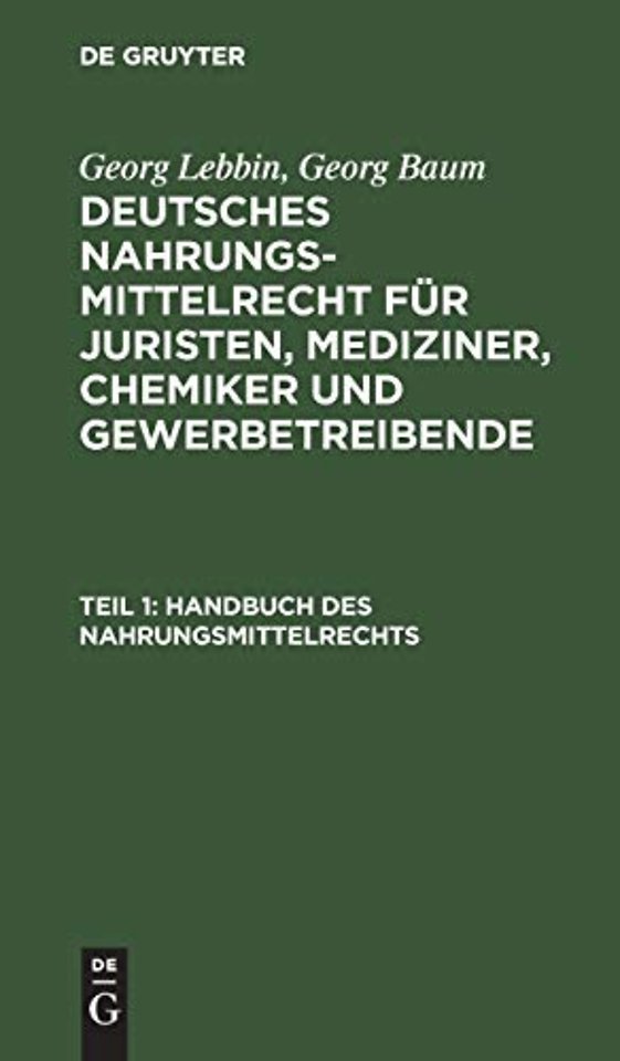 Handbuch des Nahrungsmittelrechts