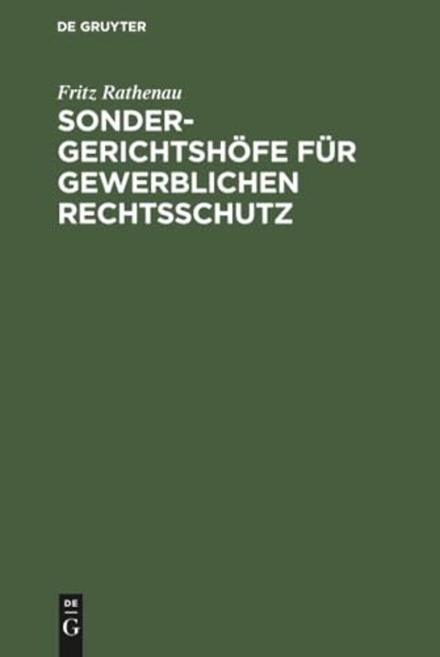 Sondergerichtshofe fur gewerblichen Rechtsschutz