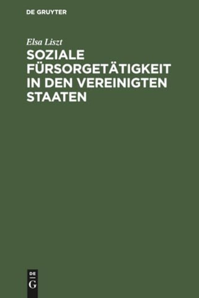 Soziale Fursorgetatigkeit in den Vereinigten Staaten