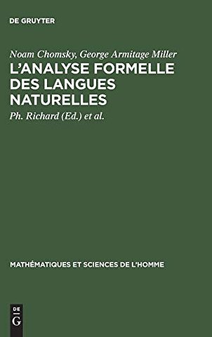 L`analyse formelle des langues naturelles – (Introduction to the formal analysis of natural languages)
