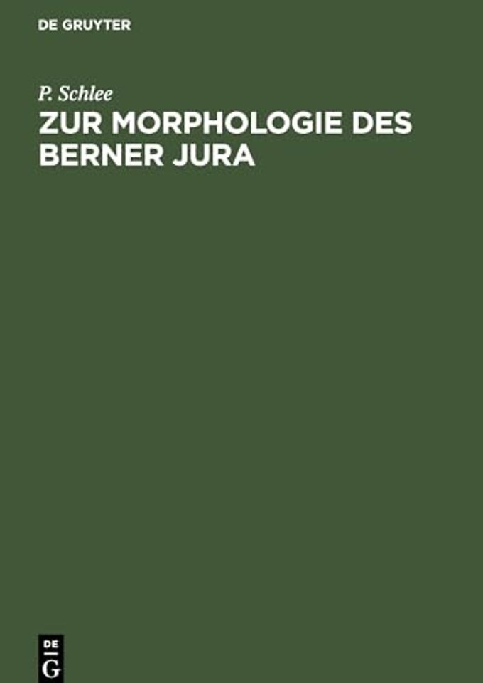 Zur Morphologie des Berner Jura