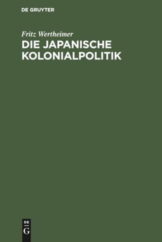 Die japanische Kolonialpolitik