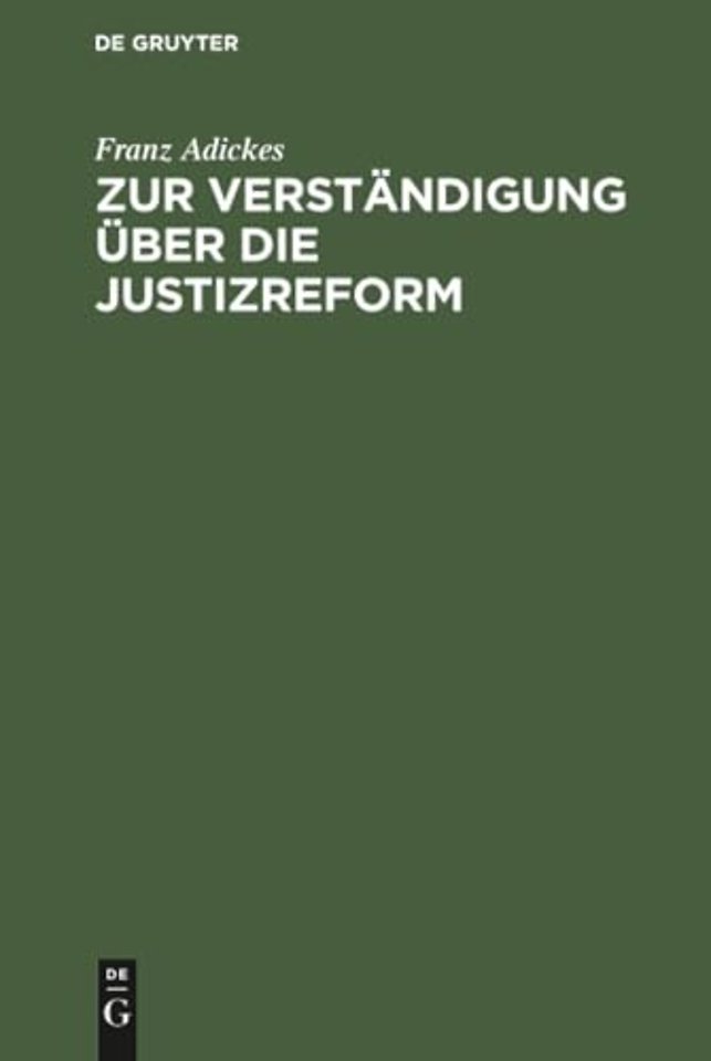 Zur Verständigung über die Justizreform