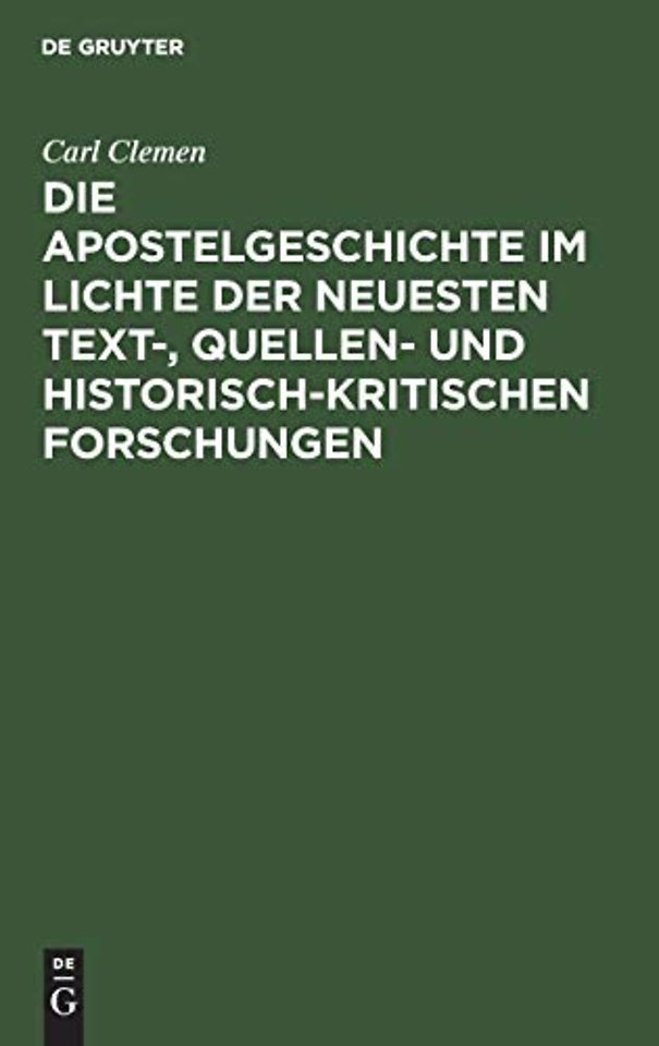 Die Apostelgeschichte im Lichte der neuesten tex – Ferienkurs–Vorträge