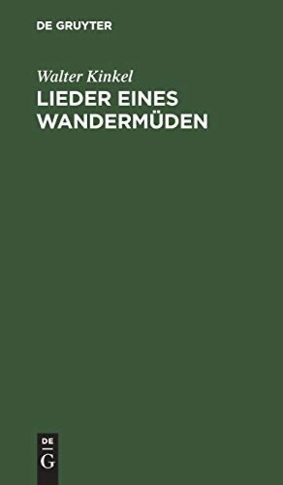 Lieder Eines Wandermuden