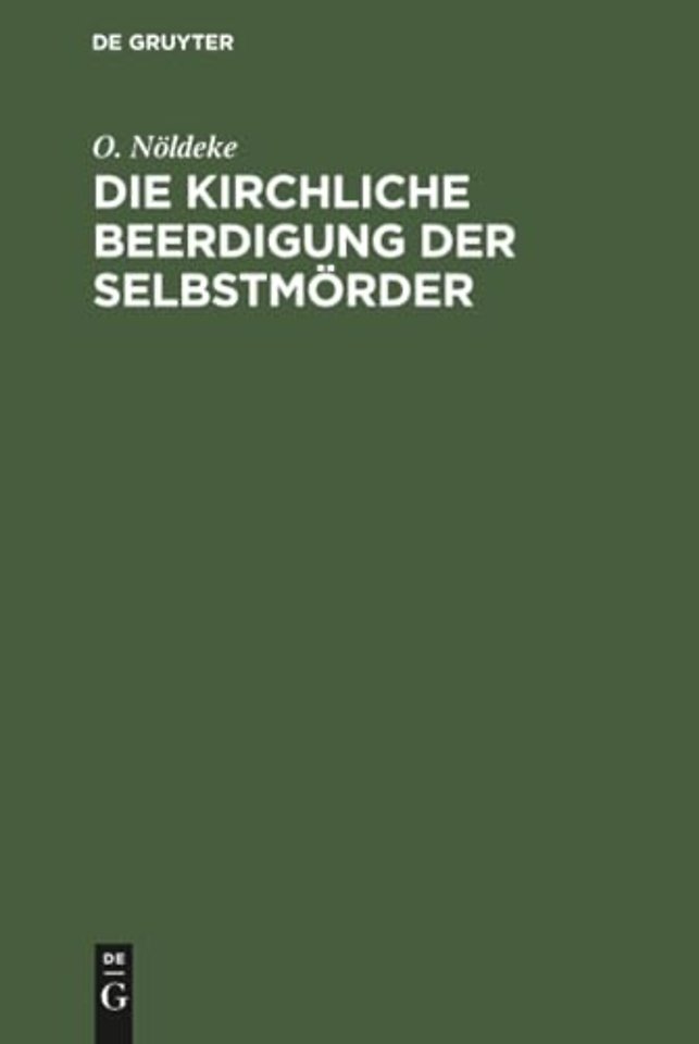 Die kirchliche Beerdigung der Selbstmörder