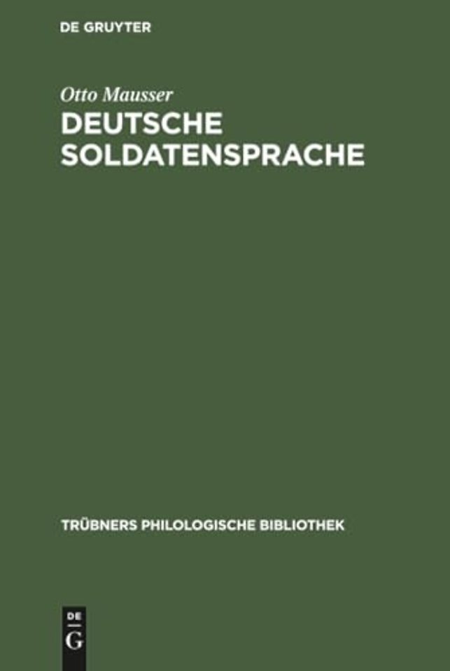 Deutsche Soldatensprache – Ihr Aufbau und ihre Probleme