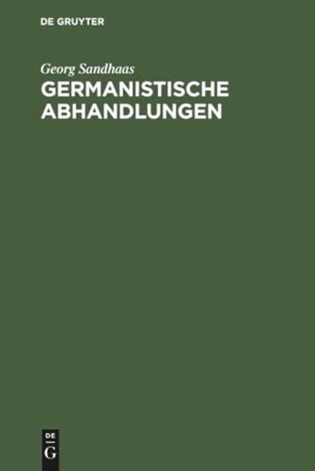 Germanistische Abhandlungen