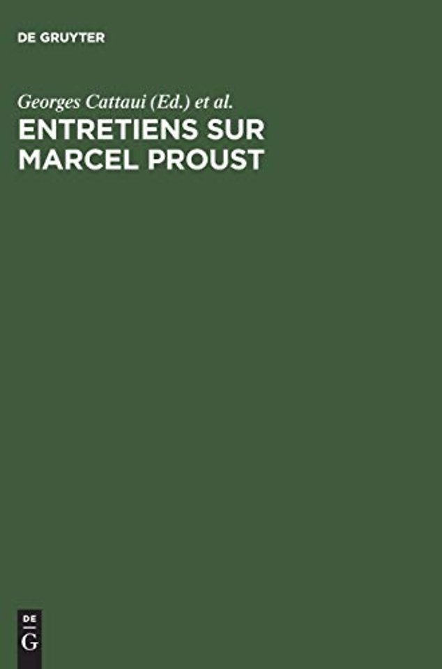 Entretiens sur Marcel Proust