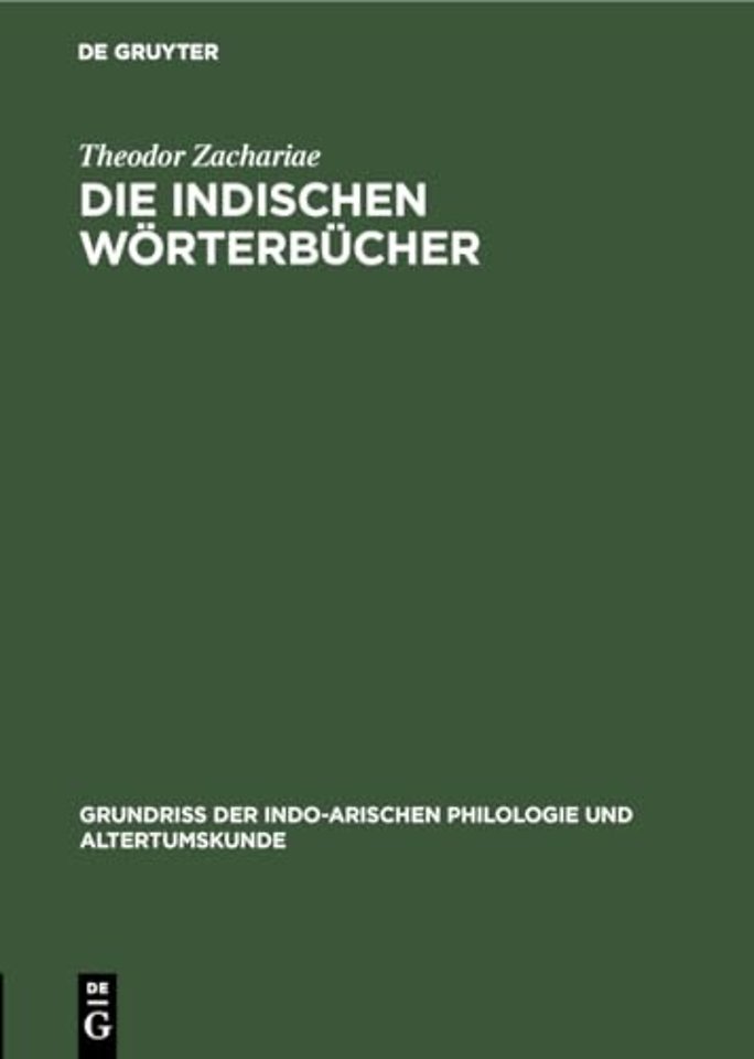 Die Indischen Worterbucher