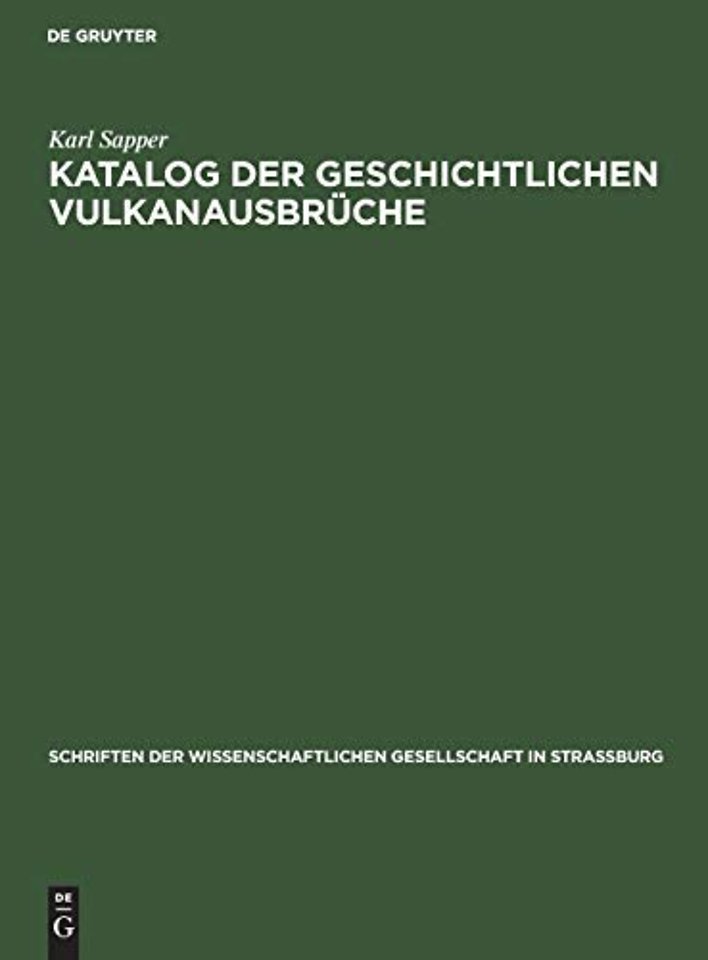 Katalog Der Geschichtlichen Vulkanausbruche